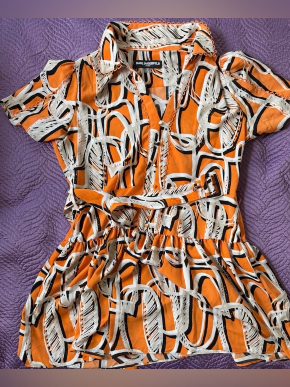 Barely used  KARLLAGERFELD Orange dress